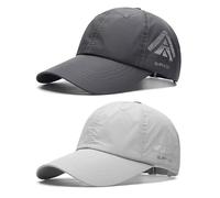 TAGVO 2 Packs Men Women Sport Mesh Quick Dry Baseball Cap, Professional UPF50+ Sun protection Lightweight Folding Running Caps Hat, Casual Outdoor Strapback Golf Cap for Boating Fishing Hiking Cycling