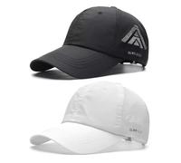 TAGVO 2 Packs Men Women Sport Mesh Quick Dry Baseball Cap, Professional UPF50+ Sun protection Lightweight Folding Running Caps Hat, Casual Outdoor Strapback Golf Cap for Boating Fishing Hiking Cycling