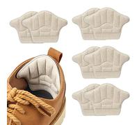 TAGVO 4 Pairs Heel Cushion Inserts, Soft Suede Heel Cushion Pads, Self-Adhesive Anti-Slip Heel Grips Shoes Cushion Pads for Too Big Loose Shoes, Sport Shoes Heel Blister Protectors for Men and Women