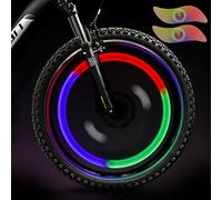TAGVO 4pcs Bike Spoke Light(Red+Green+Blue+Multicolour) with Delicate Box,Waterproof Easy Install Wheel Spoke Lights LED Neon Tire Flash Lamp with 3 Flash Modes,for Both Adults Kids Bike