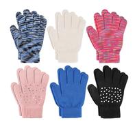 TAGVO 6 Pairs Kid's Winter Magic Gloves, Children Stretchy Warm Magic Mittens, Boys or Girls Knit Full Finger Mittens for Toddler