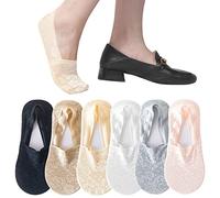 TAGVO 6 Pairs No Show Socks for Women - Ladies Low Cut Liner With Non-Slip, Soft Breathable Ankle Design for Loafers, Sneakers, Flats, Boat Shoes in Black, Nude, Grey, White, Pink