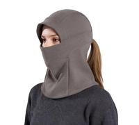 TAGVO Balaclava Full Face Mask, Winter Double Layer Thermal Flecee Motorbike Ski Mask, Brethable Snoods Hood Hat Under Helmet and Neck Warmer for Women Men Snowboarding Motorcycle Hiking Running Grey