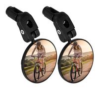 TAGVO Bar End Bike Mirrors, HD Wide Angle Bicycle Rear View Mirrors, 360 Dregree Adjustable Rotation Handlebar Convex Mirror for Mountain Road Bike Cycling (2 PCS)