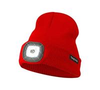TAGVO LED Lighted Beanie Cap, USB Rechargeable Winter Warm Hats with 8 Lights, 2 Modes(Bright & Flashing Alarm), Running Camping Headlamp Knitted Skullies Beanie