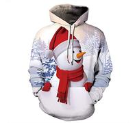 TAGVO Unisex 3D Printed Casual Christmas Jumpers 3D Graphic Pullover Ugly Funny Xmas Long Sleeve Hoodies or Crewneck Sweatshirts for Men Women Boys Girls Family Winter and Holiday Parties