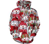 TAGVO Unisex 3D Printed Casual Christmas Jumpers 3D Graphic Pullover Ugly Funny Xmas Long Sleeve Hoodies or Crewneck Sweatshirts for Men Women Boys Girls Family Winter and Holiday Parties
