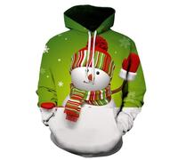 TAGVO Unisex 3D Printed Casual Christmas Jumpers 3D Graphic Pullover Ugly Funny Xmas Long Sleeve Hoodies or Crewneck Sweatshirts for Men Women Boys Girls Family Winter and Holiday Parties