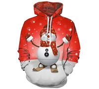 TAGVO Unisex 3D Printed Casual Christmas Jumpers 3D Graphic Pullover Ugly Funny Xmas Long Sleeve Hoodies or Crewneck Sweatshirts for Men Women Boys Girls Family Winter and Holiday Parties