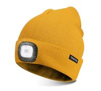 TAGVO Unisex Beanie with The Light, USB Rechargeable LED Headlamp Cap, Hands Free Headlamp Flashlight Hat, Winter Warm Knitted Night Lighted Hat, Gifts for Dad Father Husband