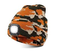 TAGVO Unisex Beanie with The Light, USB Rechargeable LED Headlamp Cap, Hands Free Headlamp Flashlight Hat, Winter Warm Knitted Night Lighted Hat, Gifts for Dad Father Husband