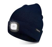 TAGVO Unisex Beanie with The Light, USB Rechargeable LED Headlamp Cap, Hands Free Headlamp Flashlight Hat, Winter Warm Knitted Night Lighted Hat, Gifts for Dad Father Husband