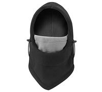 TAGVO Winter Balaclava Face Mask, Breathable Windproof Motorcycle Cycling Thermal Polar Fleece Balaclava Multifunctional Ski Face Cover Thick Hood Hat Neck Warmer - Universal Size Black