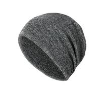 TAGVO Winter Knit Beanies Hats for Men and Women, Double Layer Stretchy Soft Warm Fleece Lined Slouchy Hats, Cold-Proof Beanie Hat Outdoor Sports Hat Dark Grey