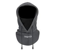TAGVO Winter Thermal Fleece Balaclavas, Soft & Warm Adjustable Hood Hat Skiing Face Cover Face Mask Neck Warmer Snood Neck Gaiter for Running Skiing Cycling Motorbikes Hiking- Men & Women Grey-Black