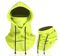 TAGVO Winter Thermal Fleece Balaclavas, Soft & Warm Adjustable Hood Hat Skiing Face Cover Face Mask Neck Warmer Snood Neck Gaiter for Running Skiing Cycling Motorbikes Hiking- Men & Women Green