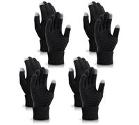 TAGVO Women's 2 Pair Winter Knitted Gloves - Couple Warm Gloves with Touch Screen Compatible Thin Fleece Liner Full Finger Design - Indoor/Outdoor Use