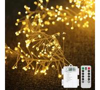TAH Firecrackers String Lights, 3M 100LED Fairy Cluster Firecracker Firecrackers Cluster Garland Fairy Lights Battery Operated 8 Modes (Warm White)