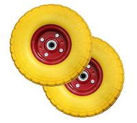 TAHA ® 2X 10" Rubber Tyre Wheel Replacement No More Flats Sack Truck Trolley Red
