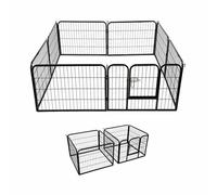 TAHA Extra Large Heavy Duty 8 Piece Puppy Dog Run Enclosure Welping Pen-Playpen