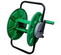 TAHA Garden Hose Reel Water Pipe Cart Rack Winder Storage Holder 1/2” x 60m Wall Mountable Free Standing with Rotating Handle