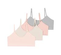 Tahari Girls 4-Pack Seamless Bralette Set, Gray, Stone, Rose, Peach Blush, Medium