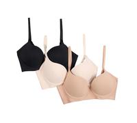 TAHARI Women's 3-Pack Everyday Lift Bra with Underarm Smoothing, Bare Nude, 36B (Pack of 3)