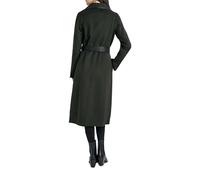 TAHARI Women's Double-Faced Luxury Soft Wool Blend Long Line Wrap Coat, Pu Binding Trim, Removable Belt Pea, Sage, XXS