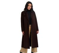 TAHARI Women's Slim Fit Double-Faced Soft Blend Wrap Tie Belt - Long Wool Coat Pea, Chocolate, L