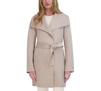 Tahari Women's Wool Wrap Coat with Tie Belt Jacket, Soft Almond, M