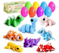 TAHAVICE 8 Pack Prefilled Easter Eggs with Cute 3D Printed Dragon & Animal, Easter Basket Stuffer for Egg Hunt Toys, Unique Easter Gift for Kids Boys Girls
