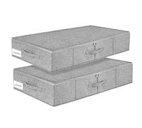 TAHAVICE Underbed Storage Boxes with Lids, 2 Pack Under Bed Storage Organiser for Clothes, Blankets, Duvets, Pillows, Bedding