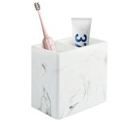 Tahbarshi 2 Slots Electric Toothbrush Holder, Fast Drying Toothbrush Holders for Bathroom, Diatomite Toothbrush Cup for Toothbrush, Cosmetic, Office Stationery Pencil for Home,Office（White Marble）
