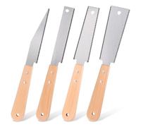 Tahbarshi 4 Pcs Japanese Pull Saw Small Hand Saws Flush Cut Saw Double Edge Saws Woodworking Tools with Fine Tooth Wooden Handle for DIY, Furniture Making & Carpentry (Silver)