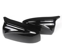 TAHDP 2x Car Rearview Mirror Housing For BMW X5 X6 E70 E71 2007-2013 Carbon Look Cover Side Exterior Cap Replacement Shells Rearview Housings(Gloss Black)