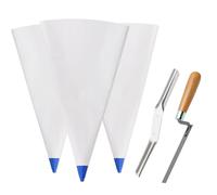 Tahikem 3 Pack Tile Grout Masonry Mortar Bag, 30 x 60 cm Heavy Duty Tear Resistant Puncture Tip Cement Sealer, Grouting Bag (12x24 inch, Blue)