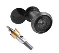 Tahikem Door Viewer Peephole, Door Viewers with 0.63inch/16mm Drill Bit Kit, Fits 1-3/8" to 2-1/4" Front Door, 200 Degree Wide Angle Peep Eye Hole, Anti Peeping Reverse Privacy Covers - Titanium Gray