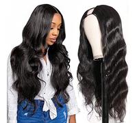 Tahikie U Part Human Hair Wig Body Wave 180% Density U Part Wig Brazilian Virgin Human Hair Wig for Black Women 10A Full Head Clip in Half Wig Glueless No Leave Out Lace Front Wig Natural Color 24inch