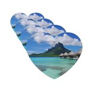Tahiti Beach Car Air Freshener Cards Set of 4 Pieces Long Lasting Hanging Scented Cards for Bedroom Wardrobe Car Aromatherapy Tablets for Men Women Rearview Mirror Pendant