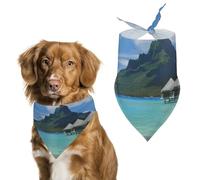 Tahiti Beach Dog Bandanas Adjustable Bib Party Pet Decorations Cute Dog Triangle Scarfs for Small Medium Puppy Cat Costume Accessory