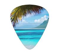 Tahiti Beach Exceptional Guitar Pick â€“ Single-Side Full-Print, Abs Material Plectrum â€“ Diverse Thickness For Varied Music Experience â€“ Ideal For Guitars And Ukuleles,Guitar Pick,
