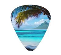 Tahiti Beach Print 12 Pcs Guitar Picks Fit Lovers 3 Different Thickness 0.46 0.71 0.96mm