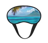 Tahiti Beach Print Adults Washable Eye Mask for Nap Light Blocking for Home Hotel Airplane Camping