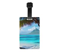Tahiti Beach Print Luggage Tag for Suitcases Identification Travel Bag Tags Easy-to-Identify Labels Set