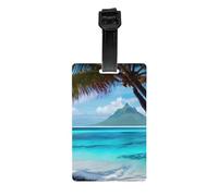 Tahiti Beach Print Luggage Tags for Suitcases Labels Set Travel Essentials Detachable Business Trip