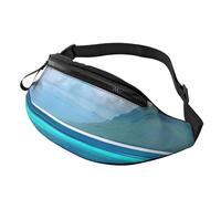 Tahiti Beach Print Men Women Stylish Waist Bag Comfort Pack Travel for Hiking Cycling and Running