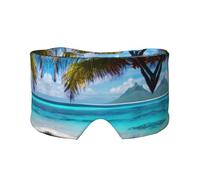 Tahiti Beach Printed Sleeping Blindfold, Padded Ear Warmer Mask, Adjustable Head Wrap, for Deep Relaxation