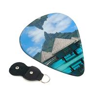 Tahiti Beach Set Of 6 Guitar Plectrums For Acoustic Guitar, Electric Guitar, Bass, Ukulele - Thin, Medium And Thick.