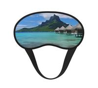 Tahiti Beach Sleep Mask for Side Sleeper, Blackout Eye Mask for Women Men, Zero Pressure Sleeping Masks Soft Breathable Eye Cover Comfortable Blindfold Eyeshade for Night Sleep