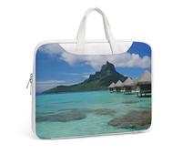 Tahiti Beach1 Printed Leather Shoulder Messenger Bag Briefcase for Men Women Travel Business Office Hangbag Laptop Pack Crossbody